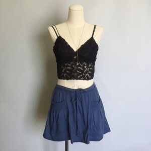 Y2k Rare! Women’s Navy Drawstring Mini Skirt